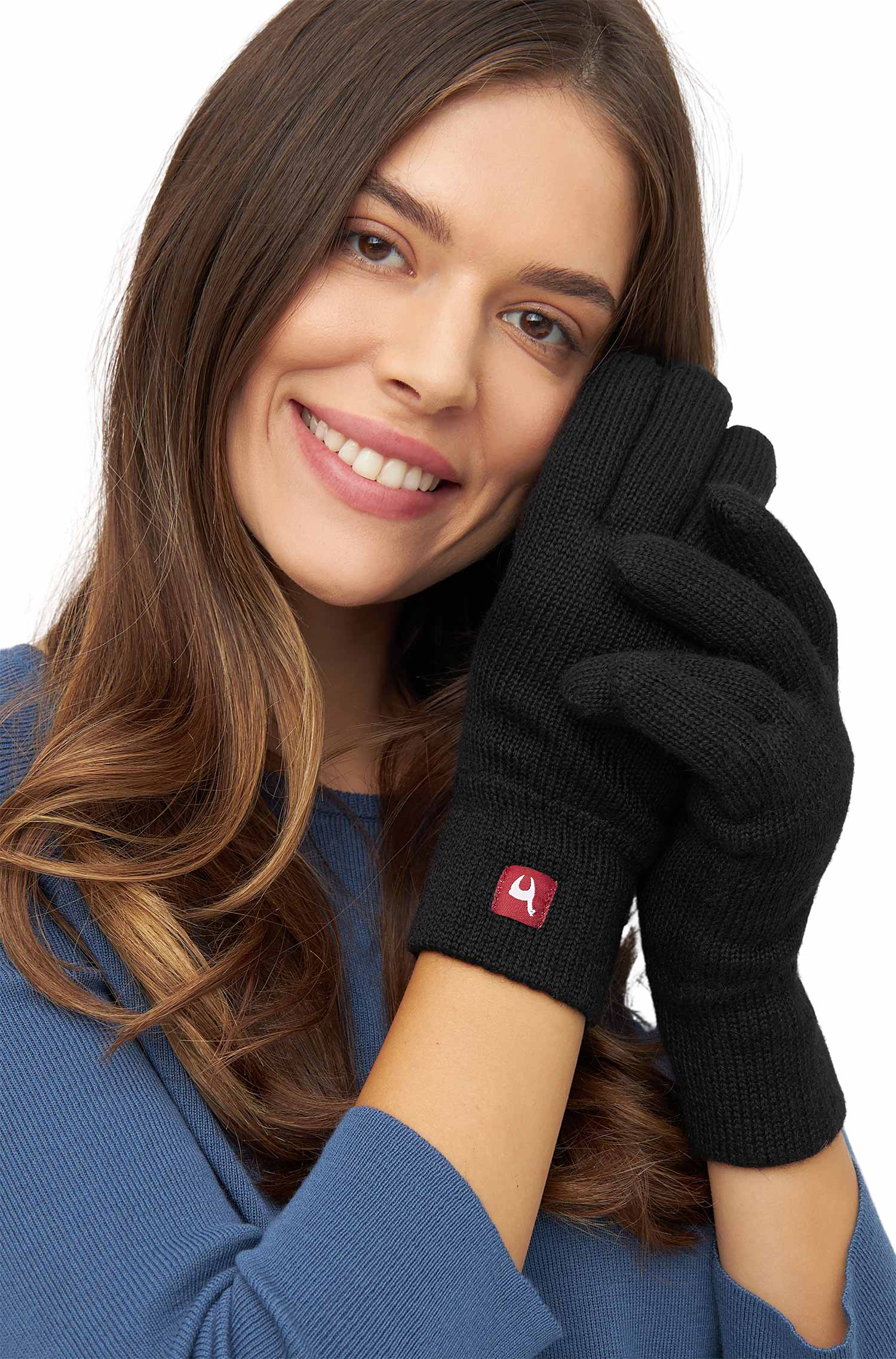 Gefütterte Alpaka-Fingerhandschuhe UNI aus 100% Alpakawolle