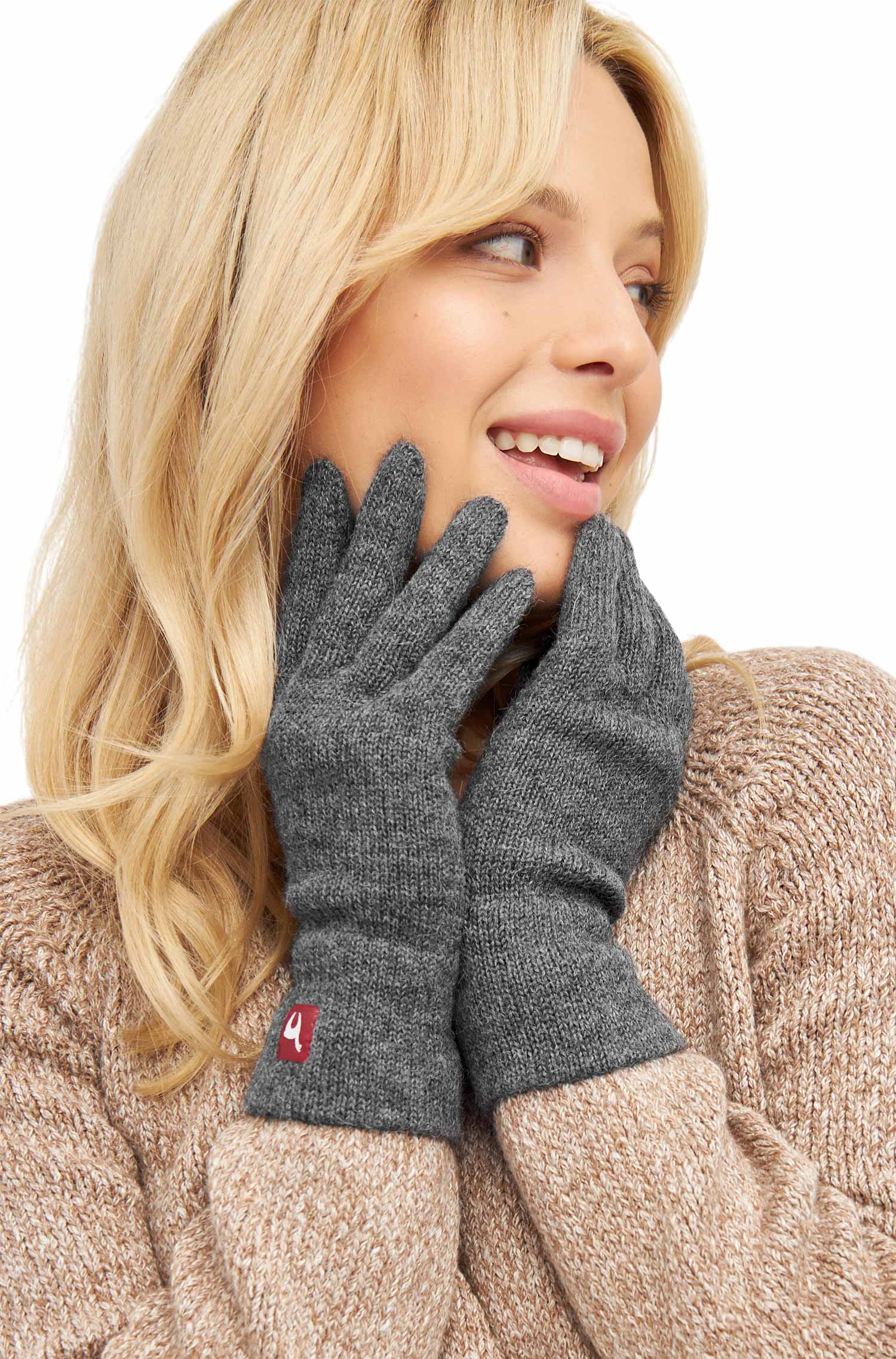 Alpaka Fingerhandschuhe UNI aus 100% Baby-Alpakawolle